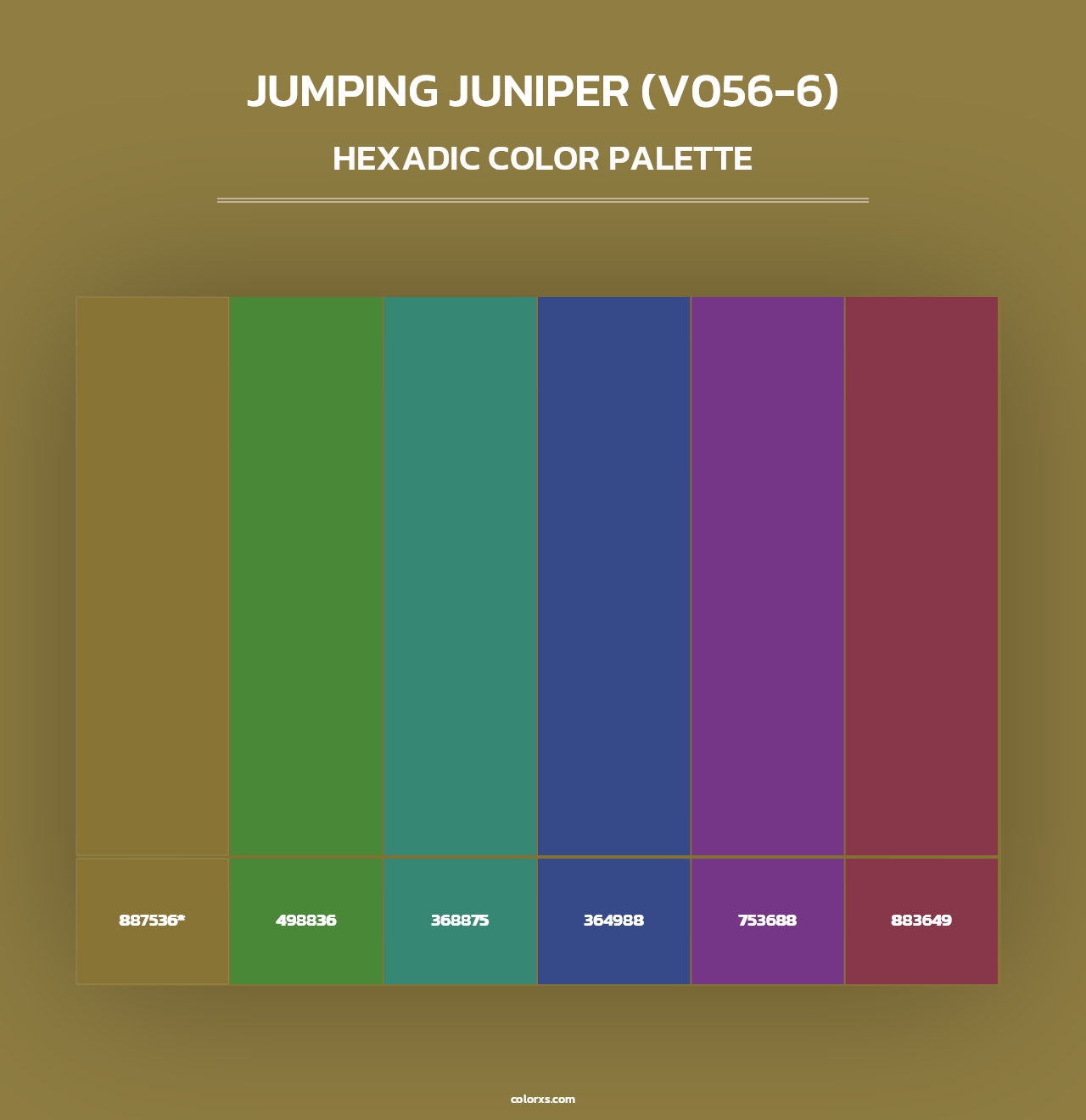 Jumping Juniper (V056-6) - Hexadic Color Palette