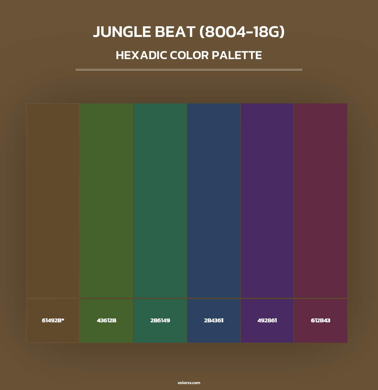 Jungle Beat (8004-18G) - Hexadic Color Palette