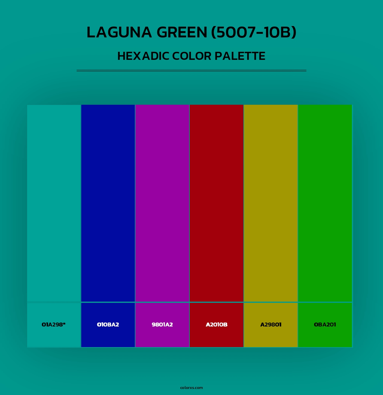 Laguna Green (5007-10B) - Hexadic Color Palette