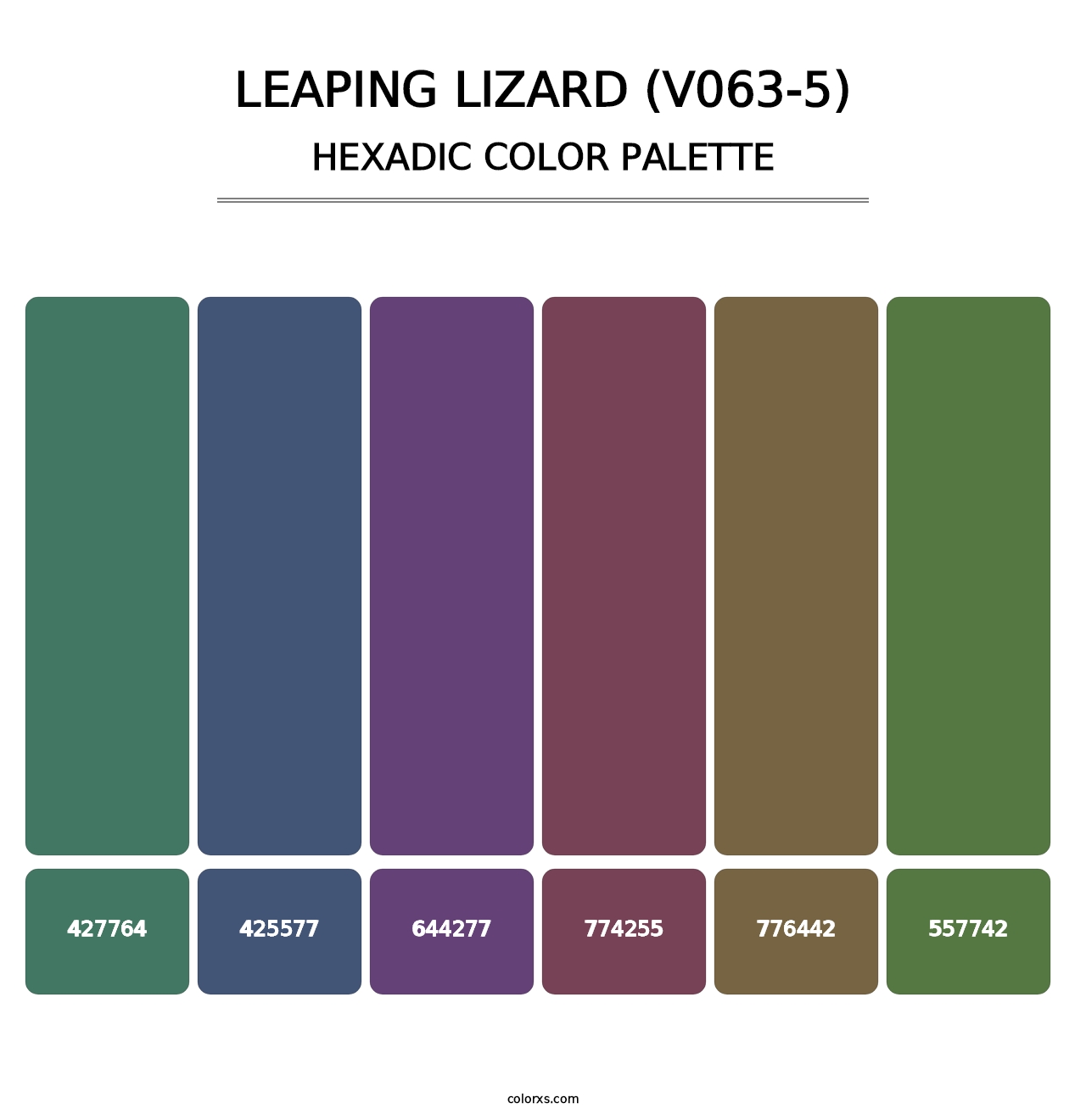 Leaping Lizard (V063-5) - Hexadic Color Palette