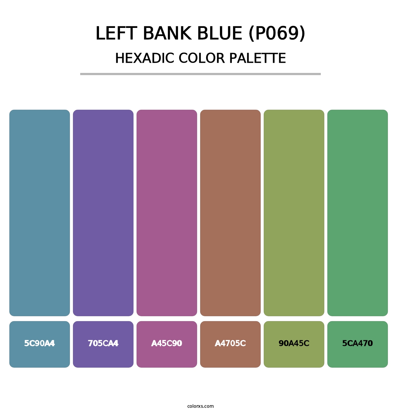 Left Bank Blue (P069) - Hexadic Color Palette