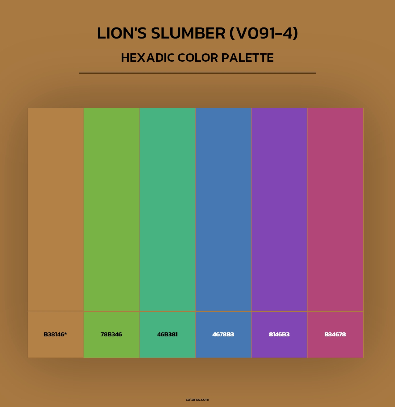 Lion's Slumber (V091-4) - Hexadic Color Palette