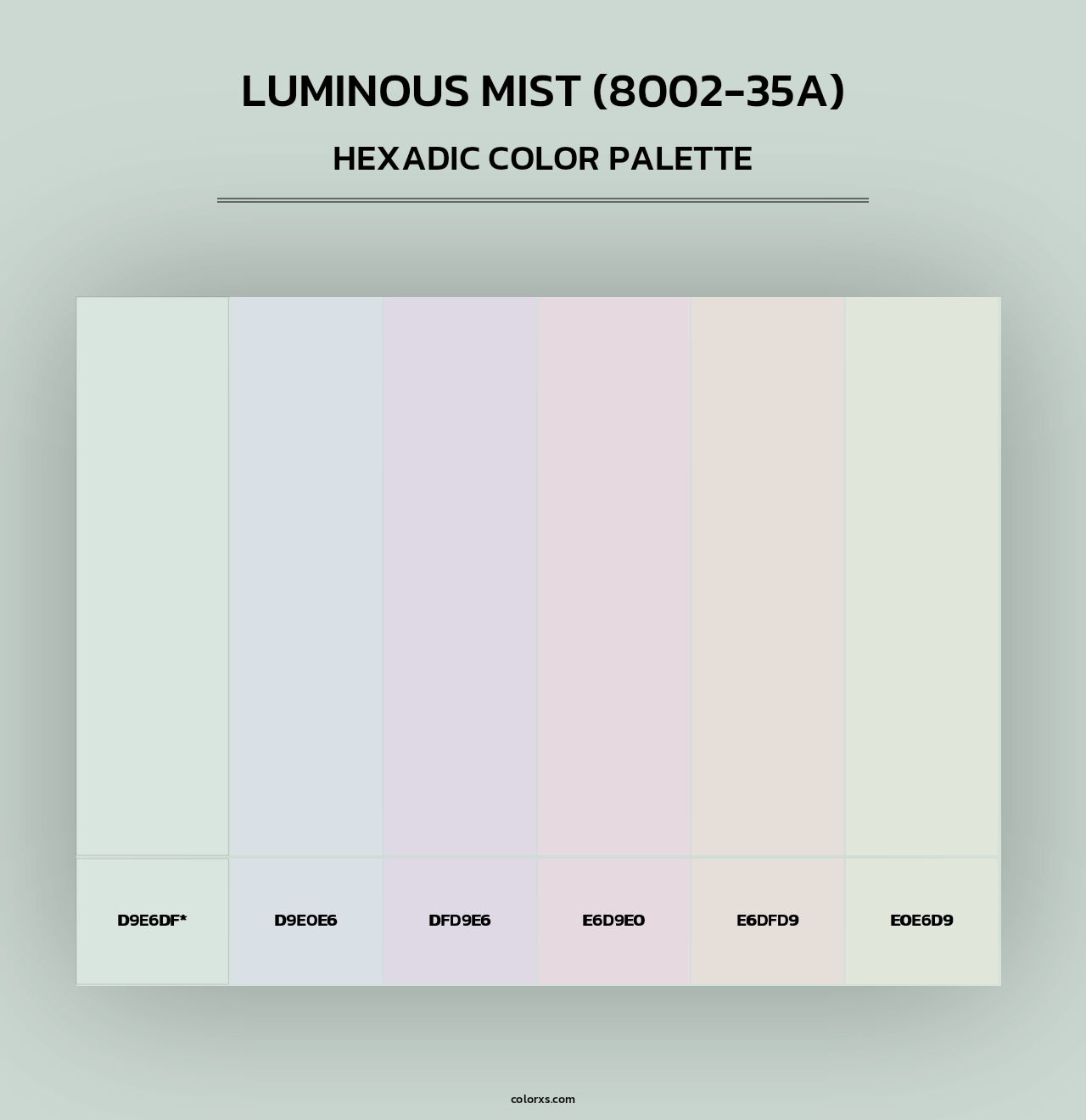 Luminous Mist (8002-35A) - Hexadic Color Palette