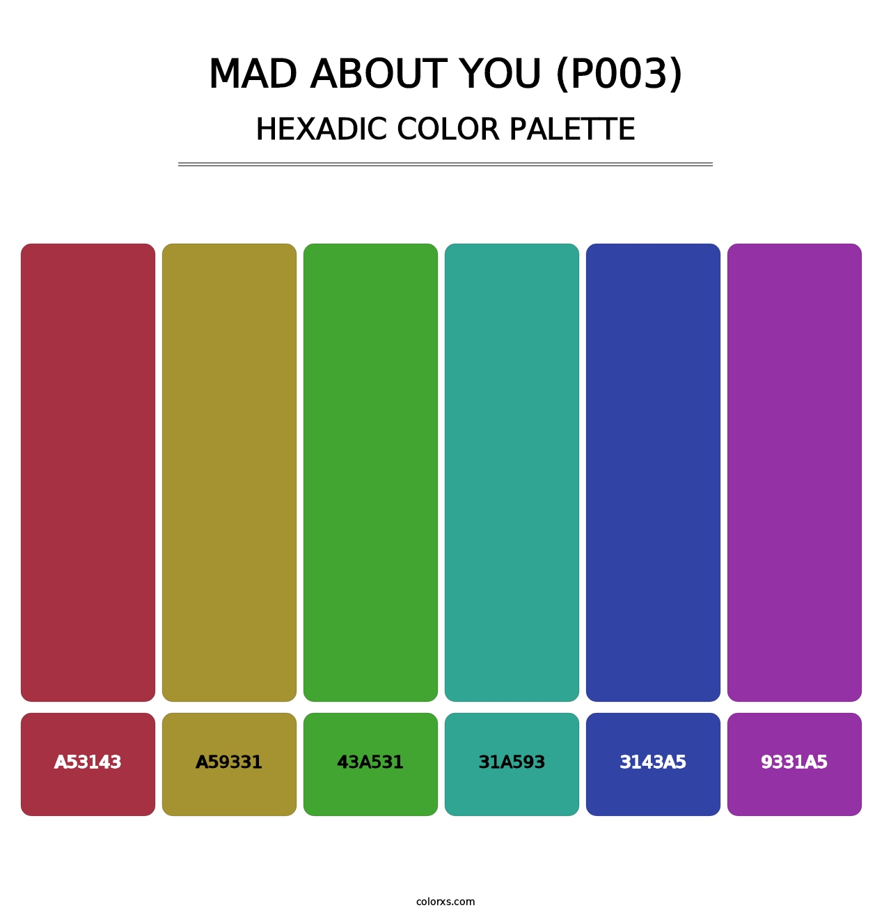 Mad About You (P003) - Hexadic Color Palette
