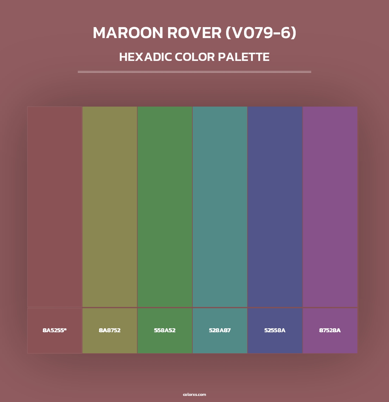 Maroon Rover (V079-6) - Hexadic Color Palette