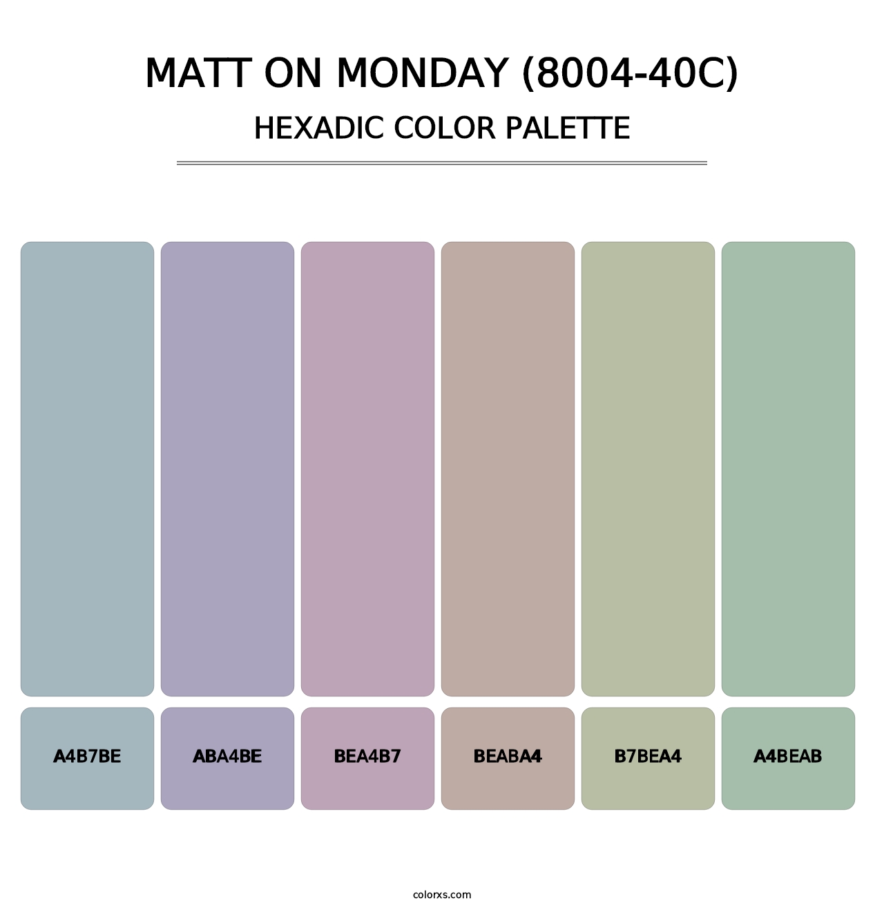 Matt on Monday (8004-40C) - Hexadic Color Palette