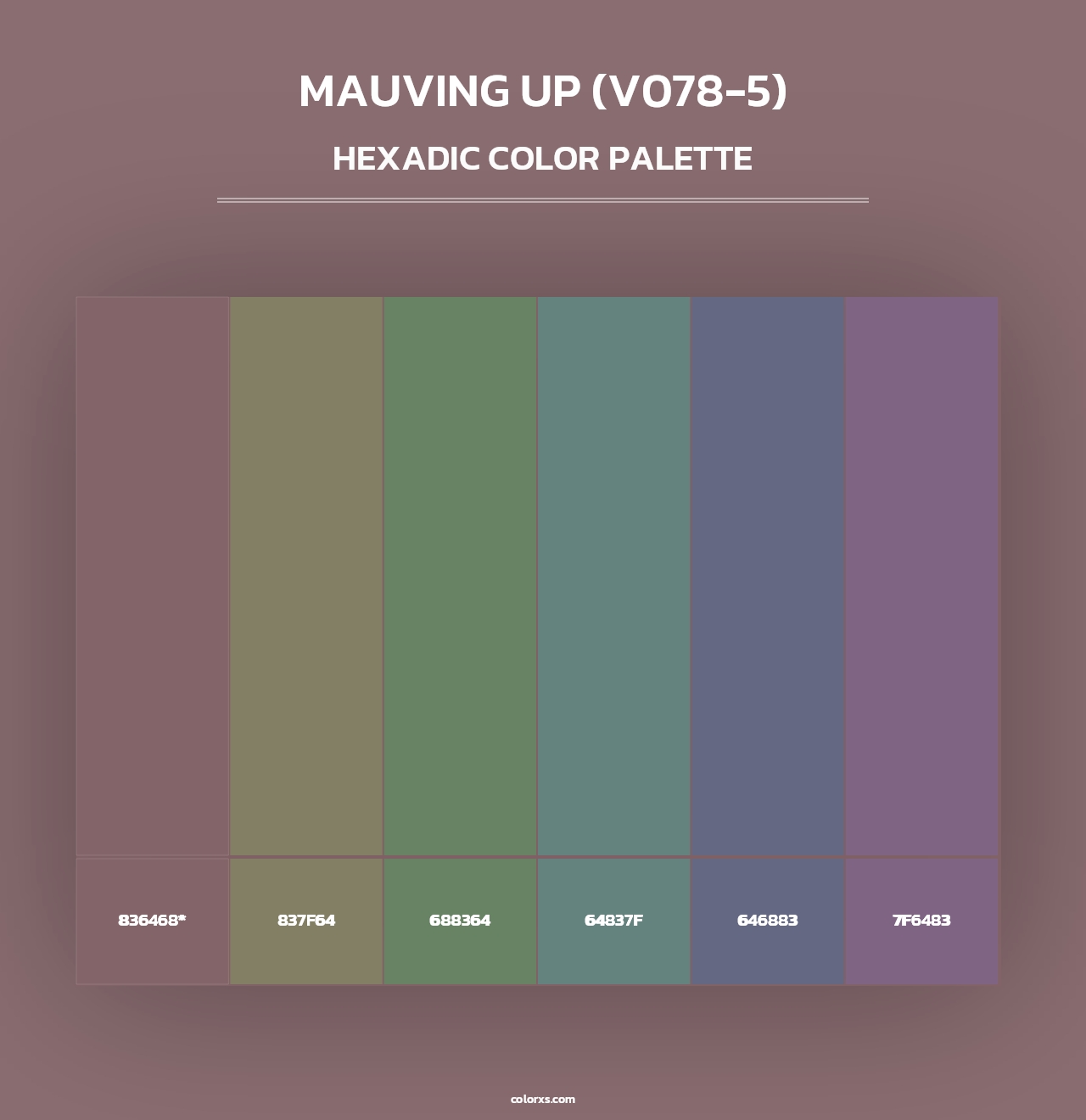 Mauving Up (V078-5) - Hexadic Color Palette