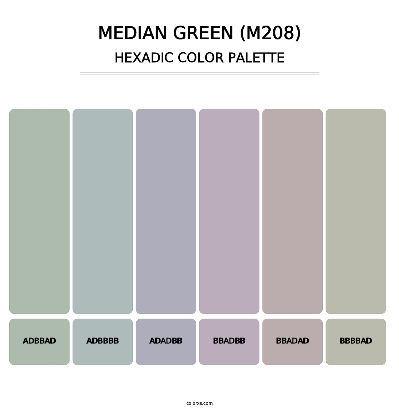 Median Green (M208) - Hexadic Color Palette