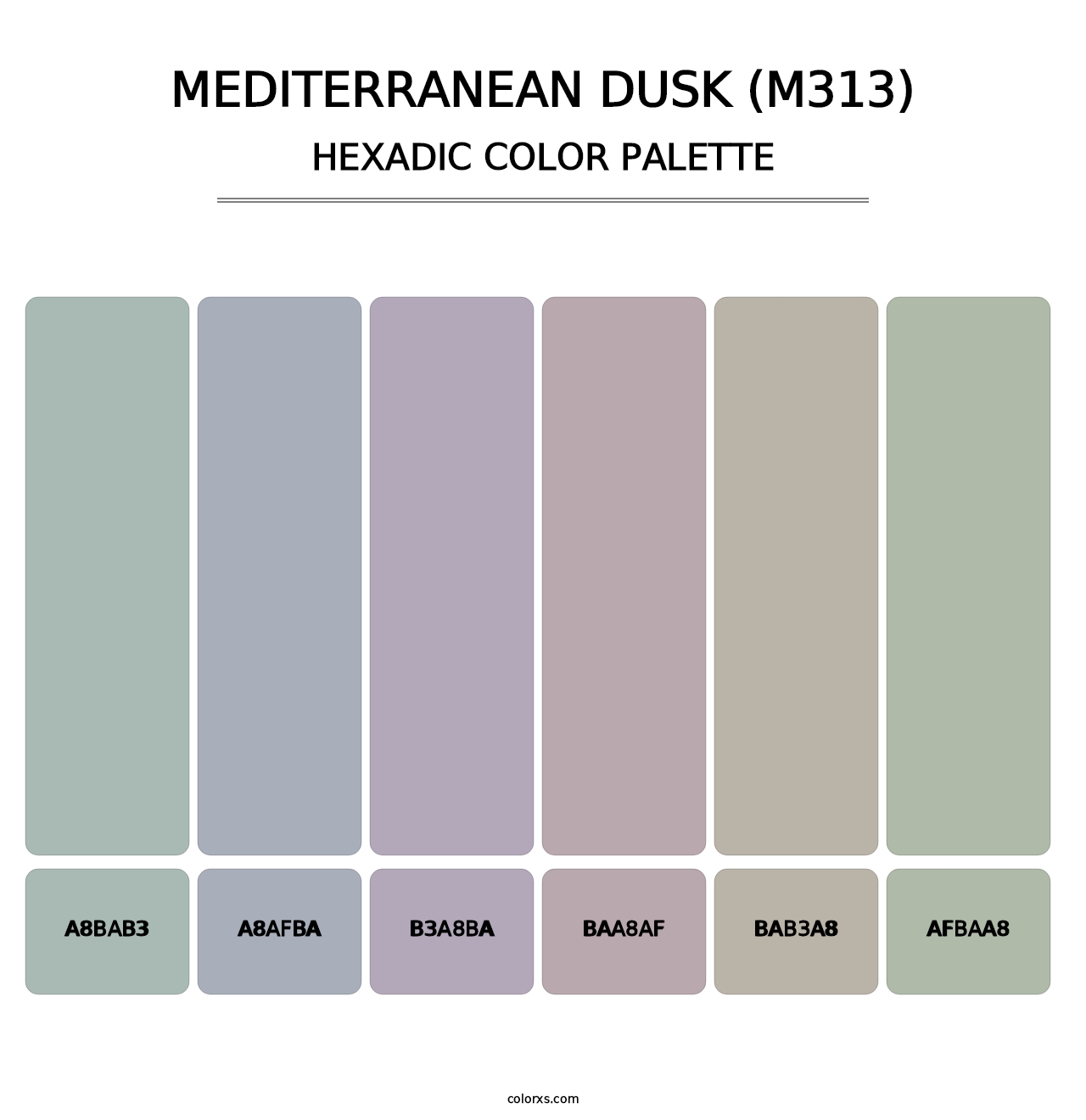 Mediterranean Dusk (M313) - Hexadic Color Palette