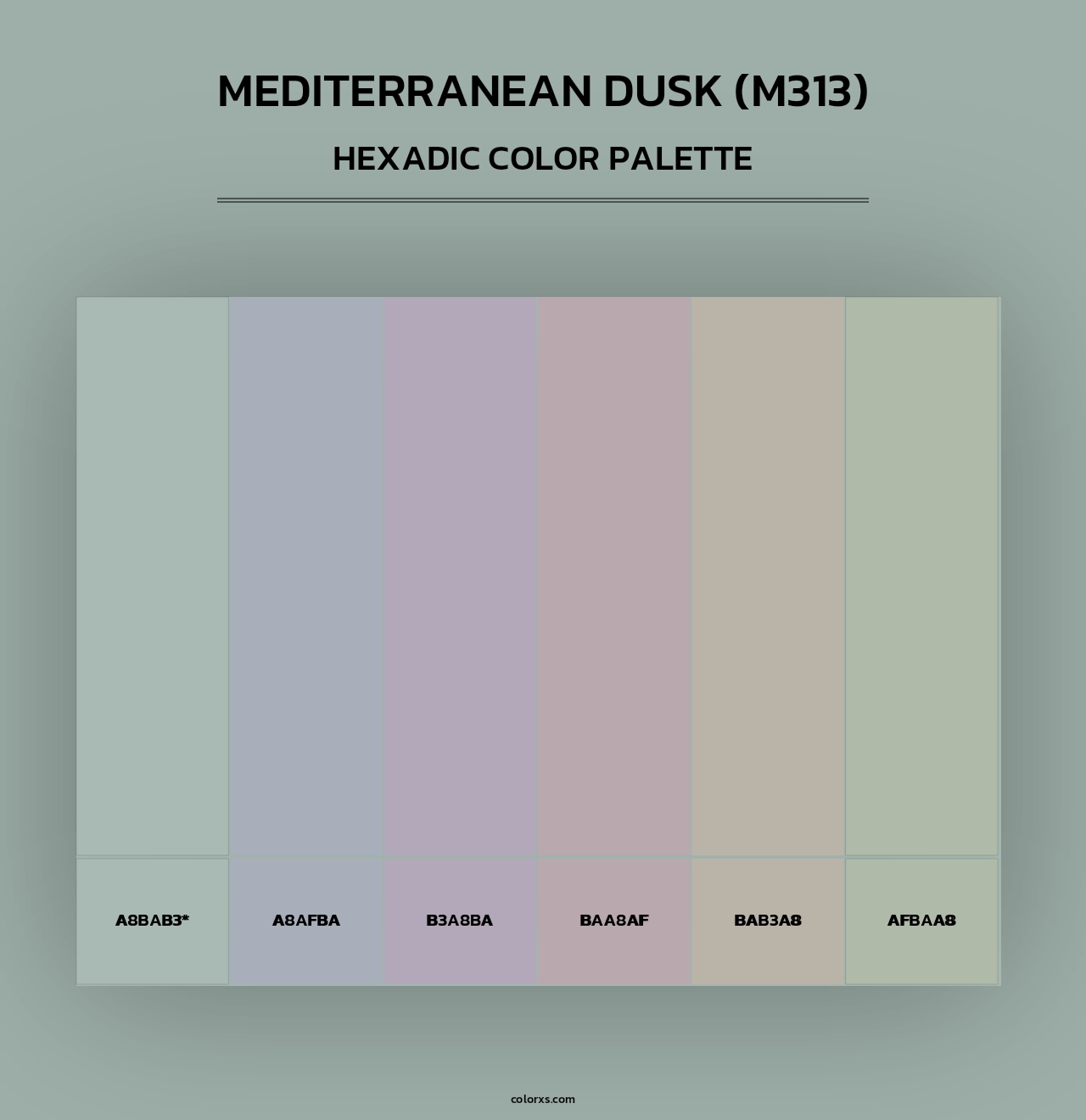 Mediterranean Dusk (M313) - Hexadic Color Palette