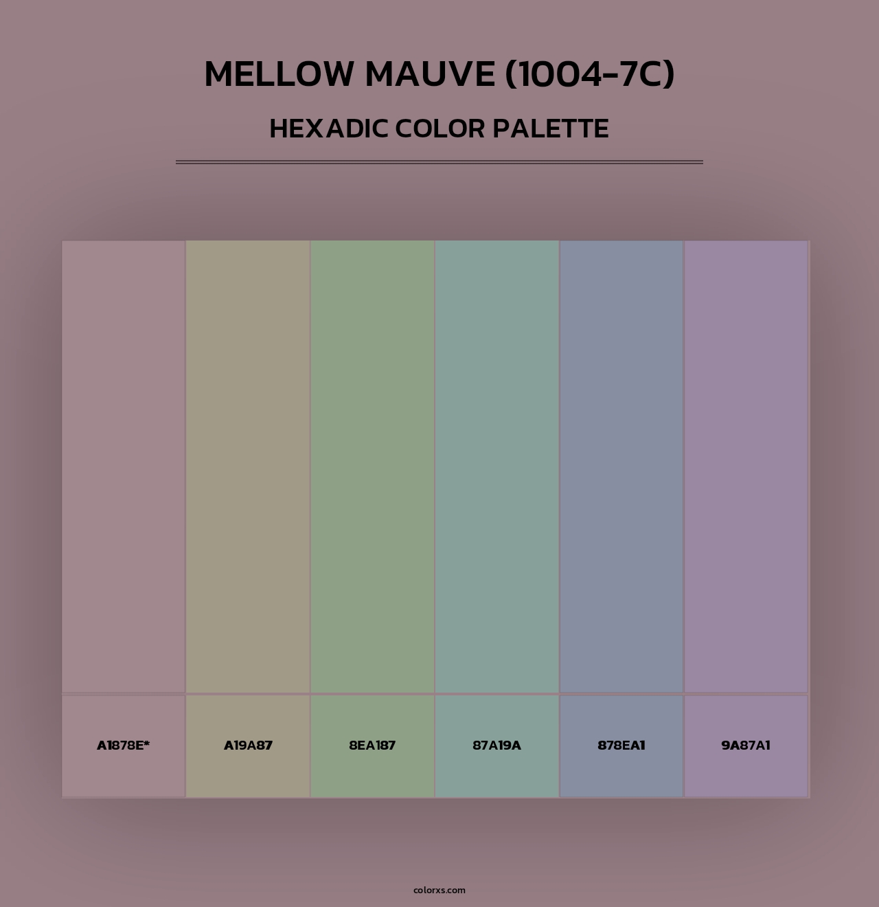 Mellow Mauve (1004-7C) - Hexadic Color Palette
