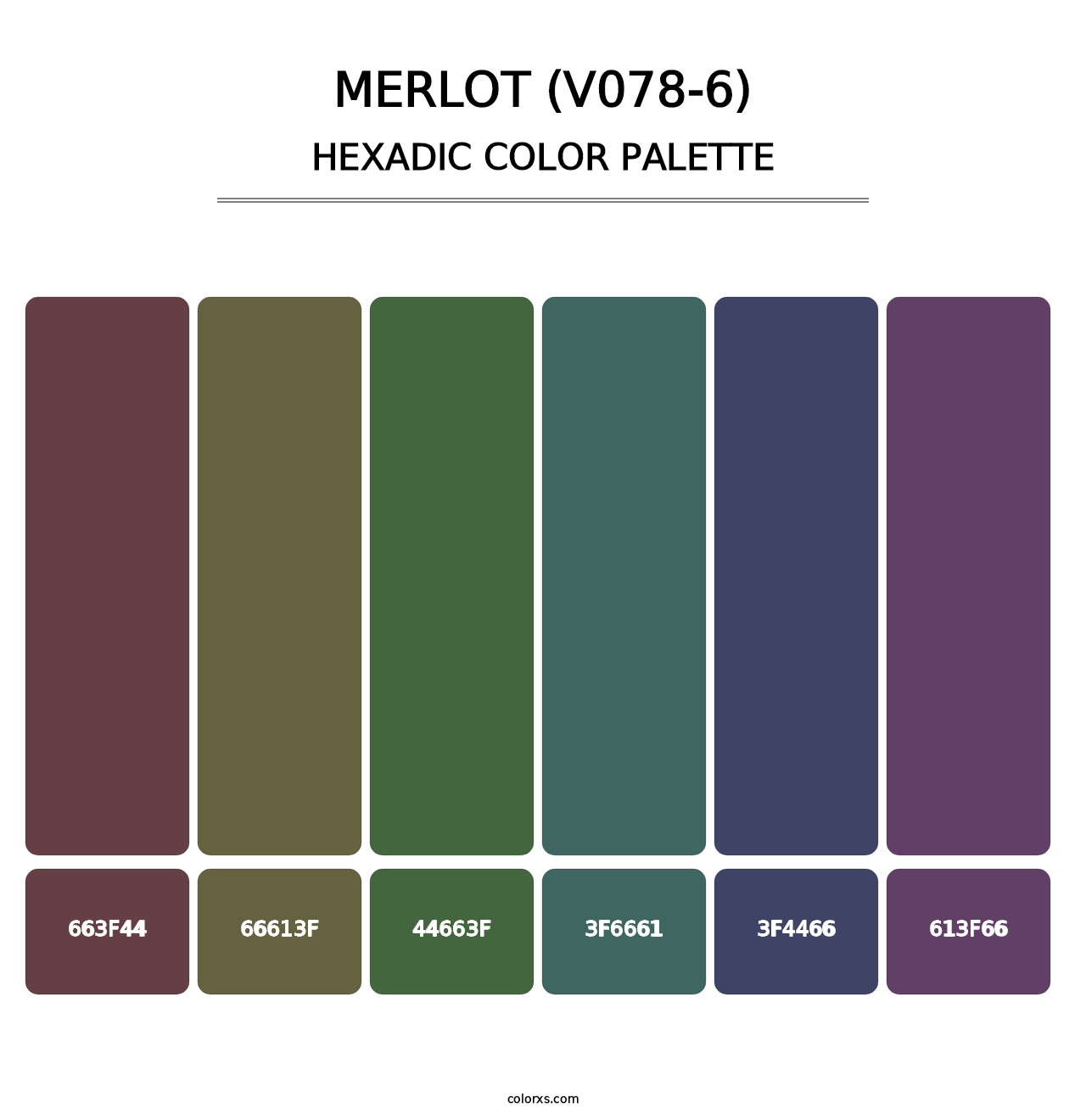 Merlot (V078-6) - Hexadic Color Palette