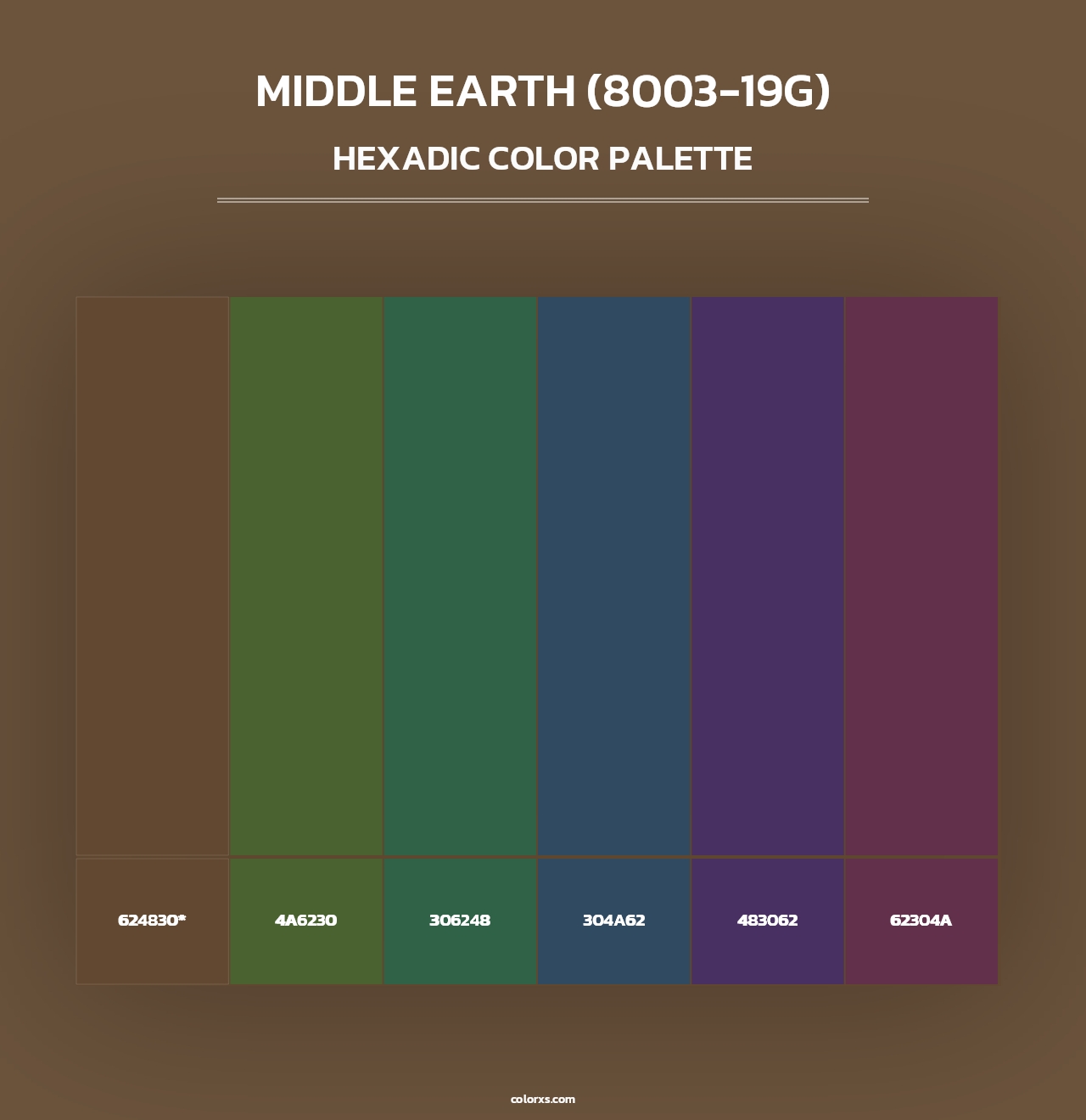 Middle Earth (8003-19G) - Hexadic Color Palette