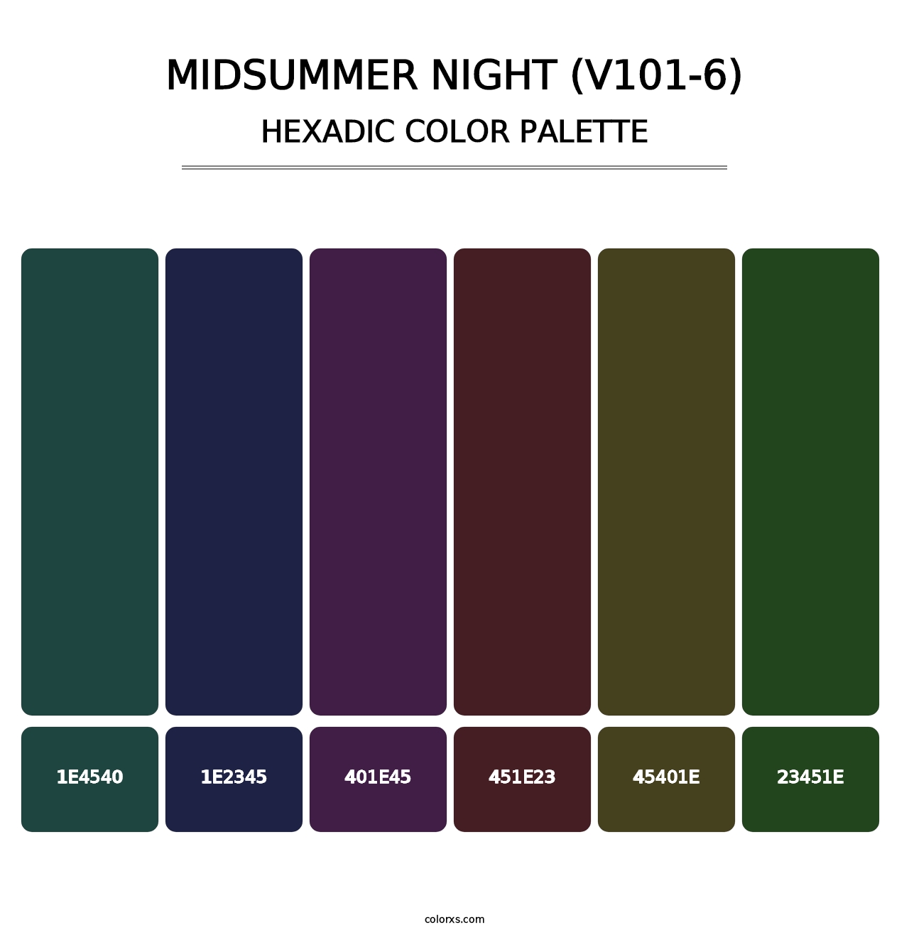 Midsummer Night (V101-6) - Hexadic Color Palette