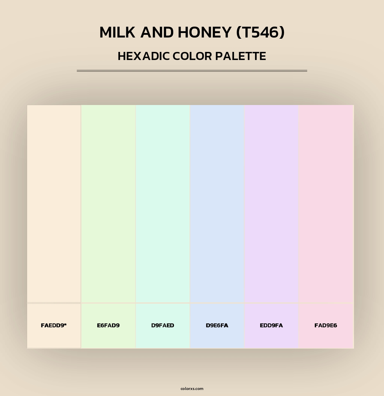 Milk and Honey (T546) - Hexadic Color Palette