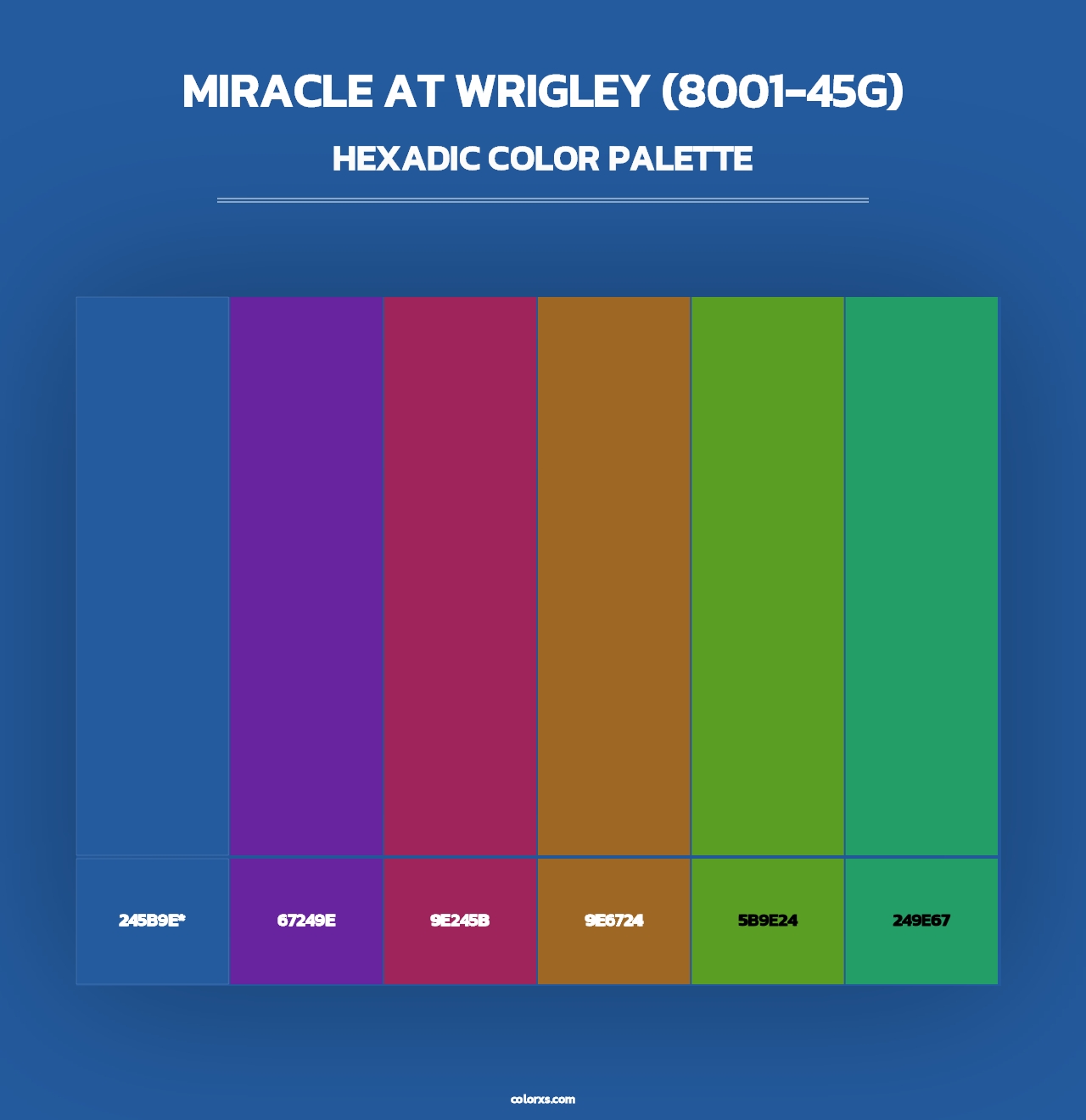 Miracle at Wrigley (8001-45G) - Hexadic Color Palette