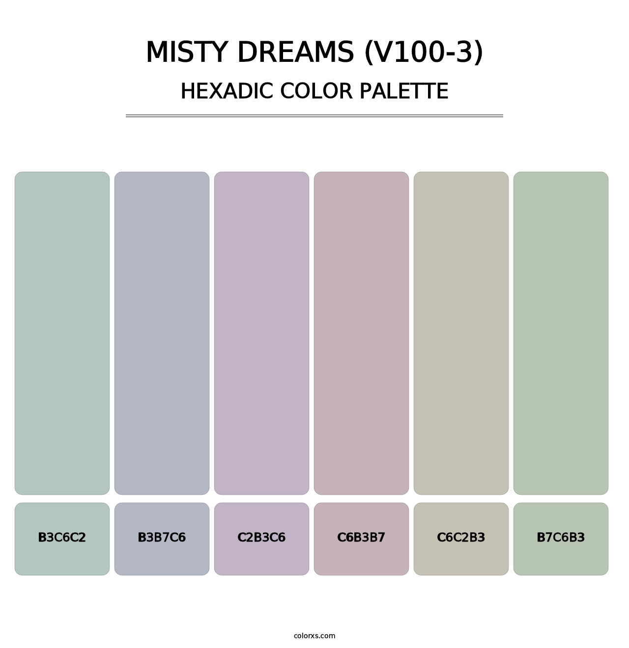 Misty Dreams (V100-3) - Hexadic Color Palette