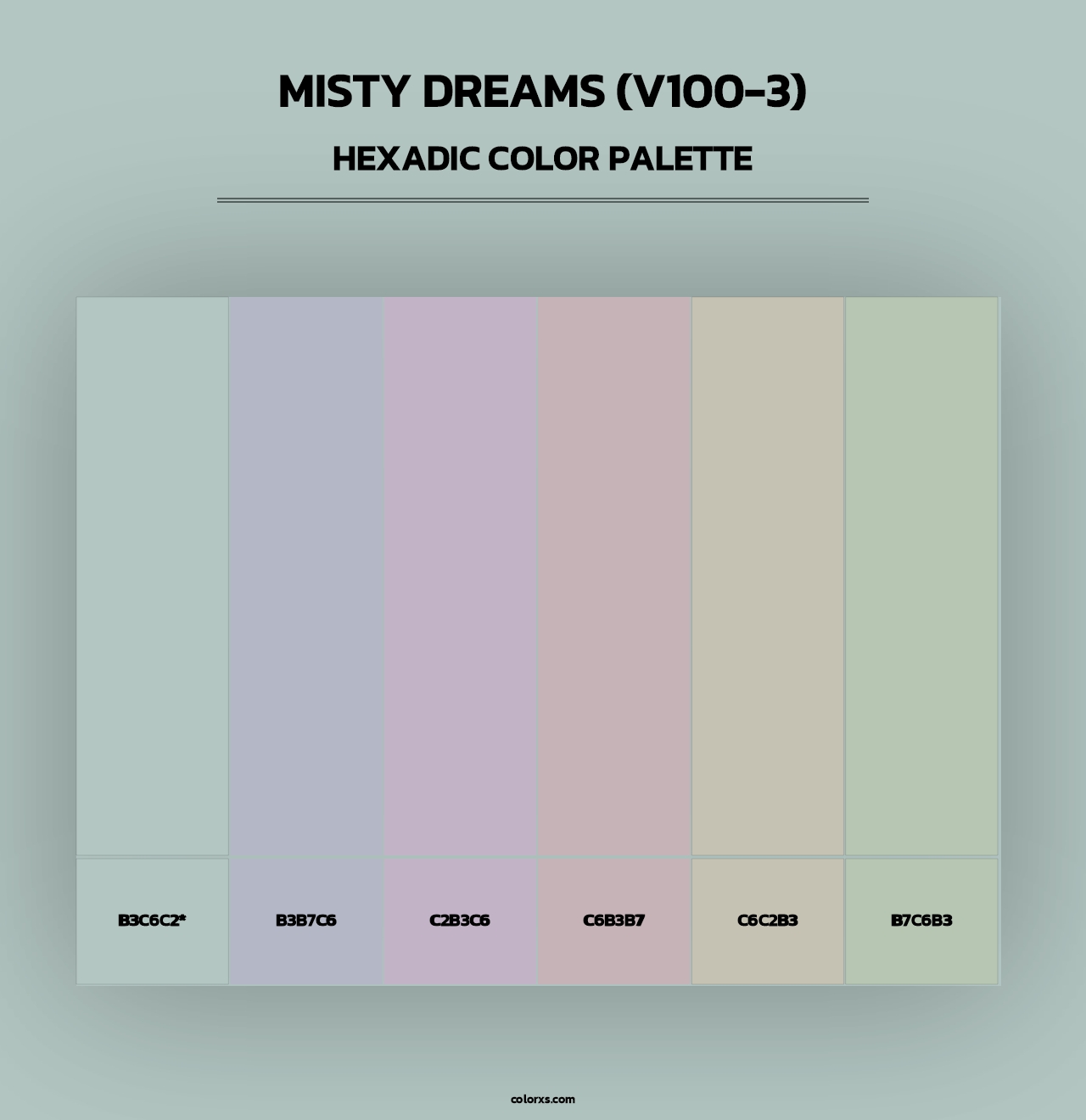 Misty Dreams (V100-3) - Hexadic Color Palette