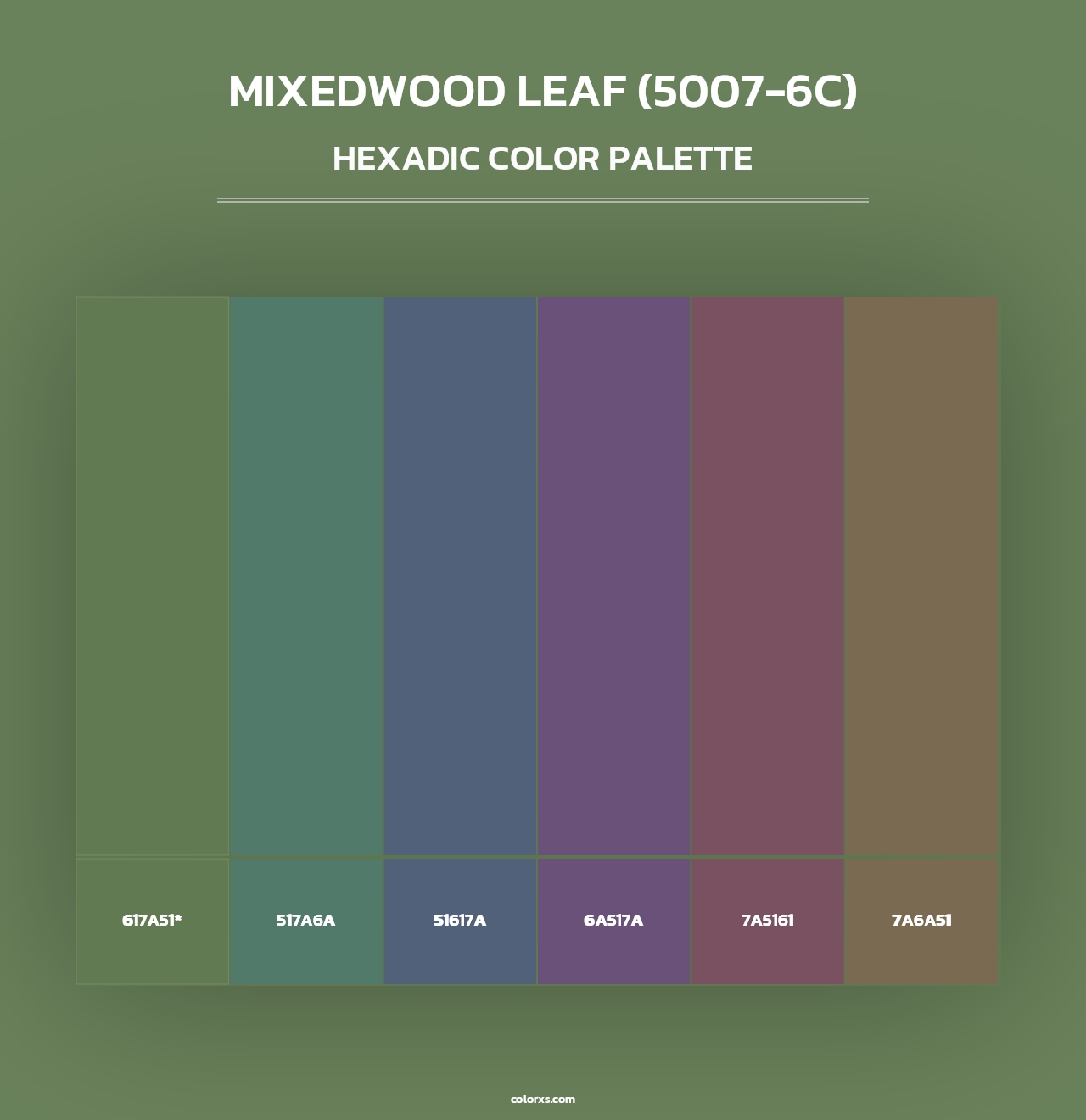 Mixedwood Leaf (5007-6C) - Hexadic Color Palette