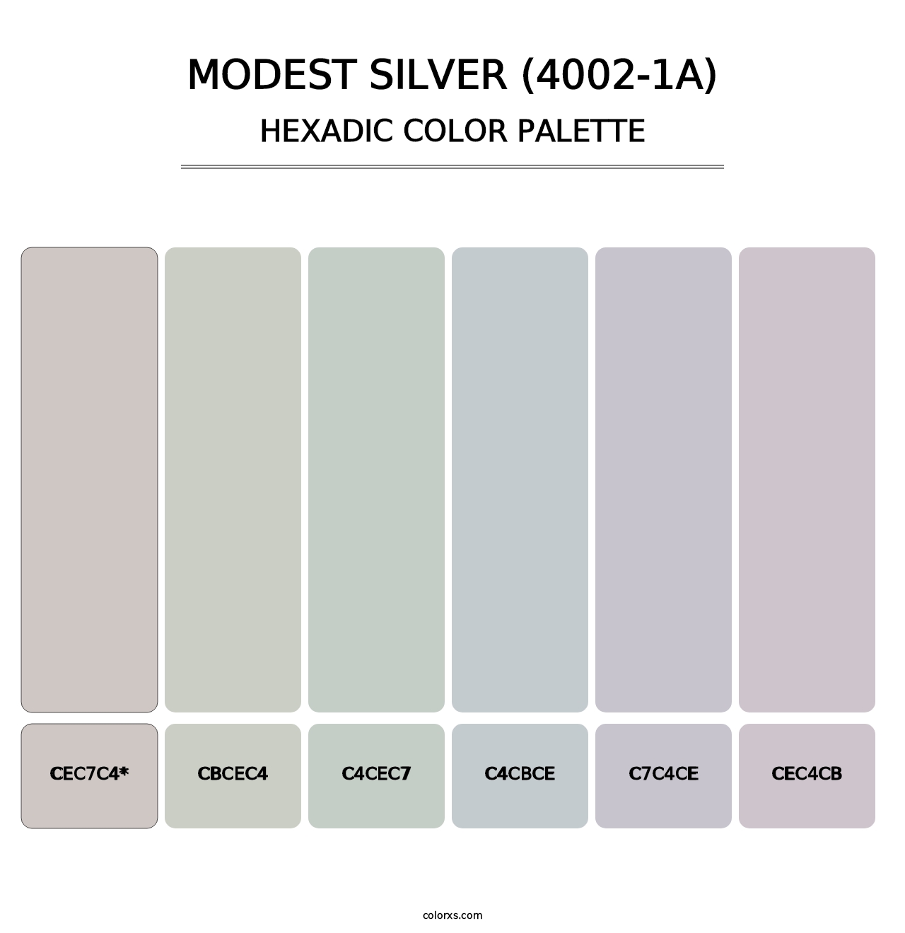 Modest Silver (4002-1A) - Hexadic Color Palette
