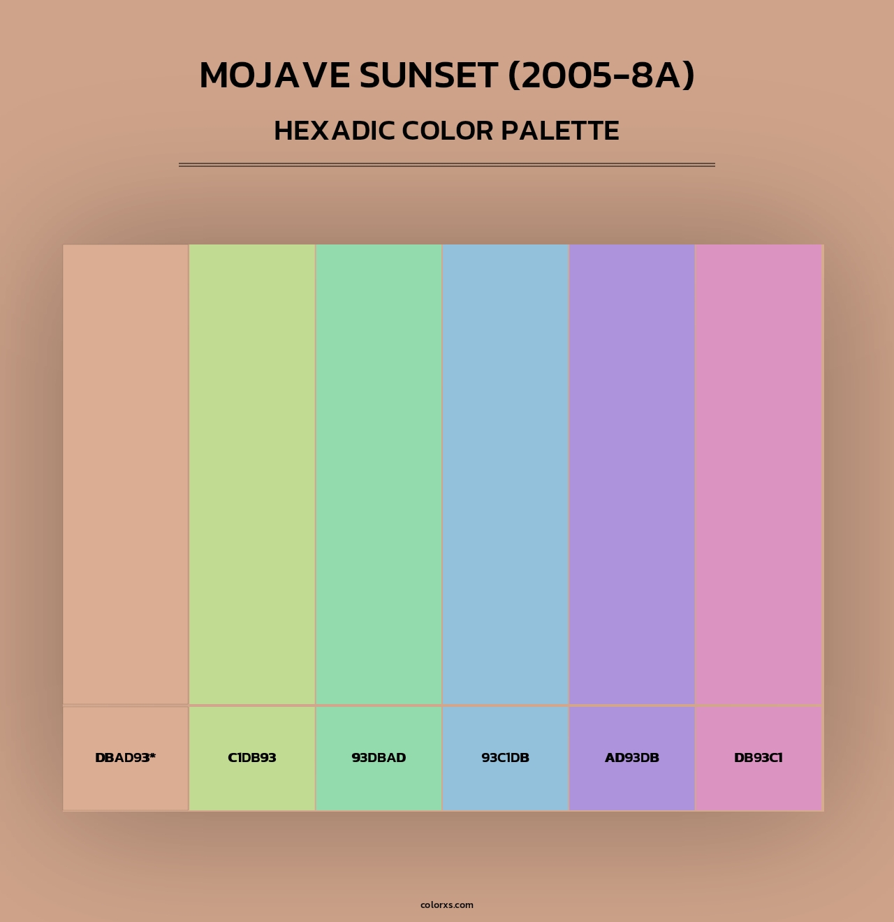 Mojave Sunset (2005-8A) - Hexadic Color Palette