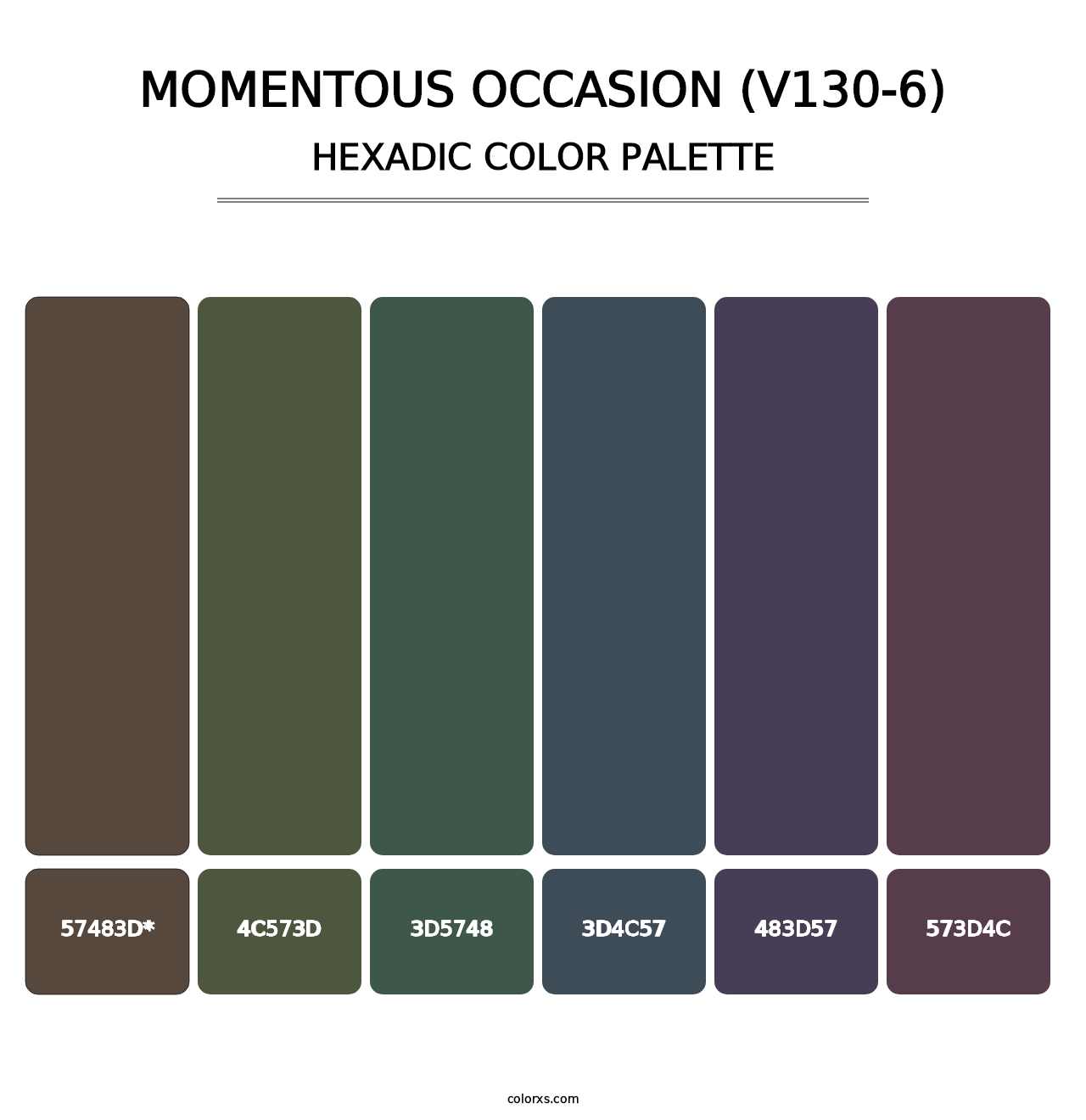 Momentous Occasion (V130-6) - Hexadic Color Palette
