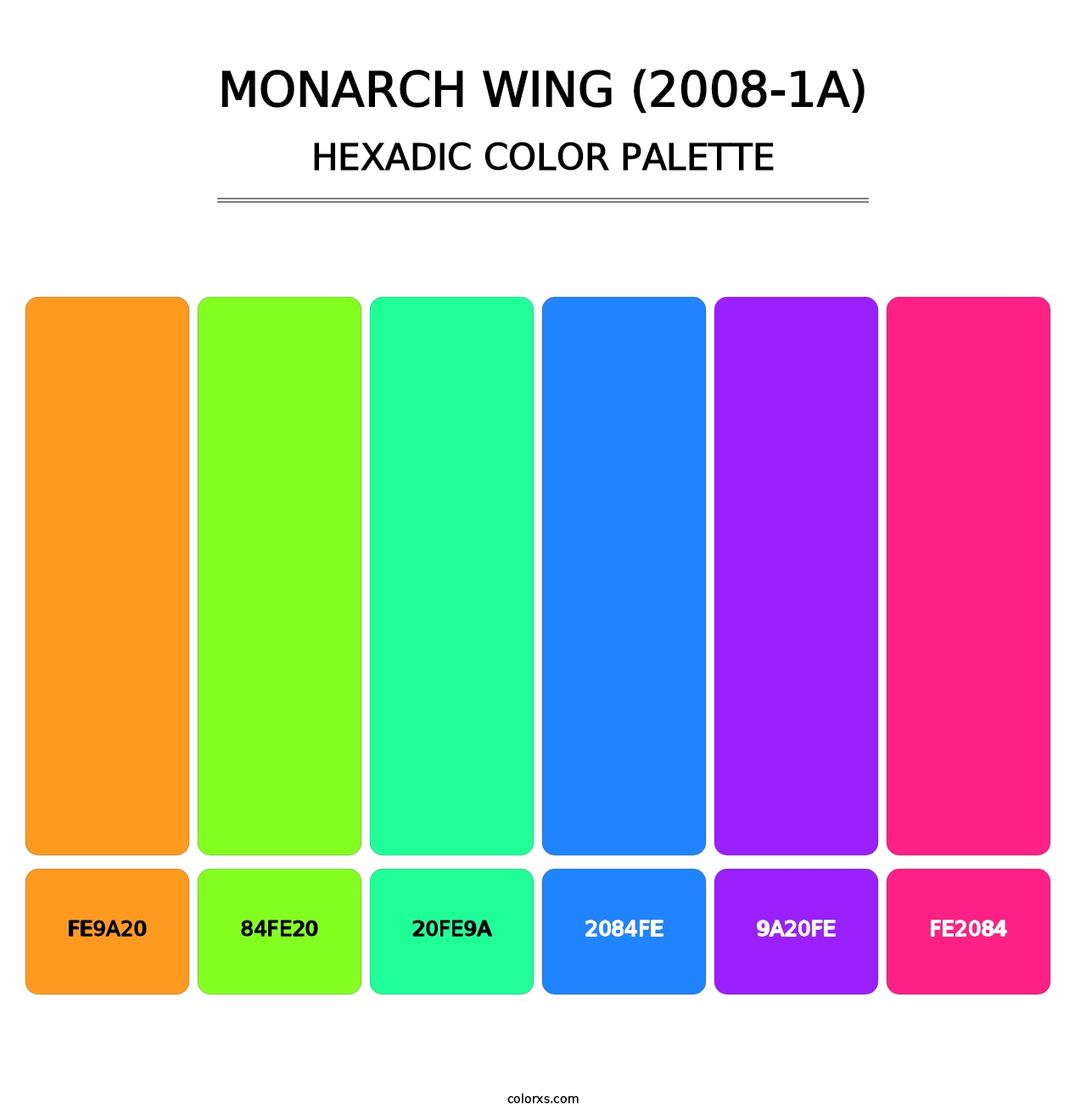 Monarch Wing (2008-1A) - Hexadic Color Palette