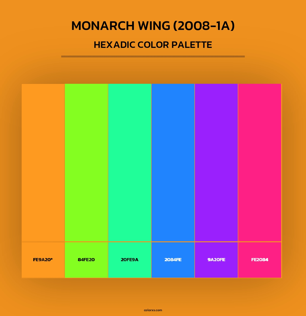 Monarch Wing (2008-1A) - Hexadic Color Palette