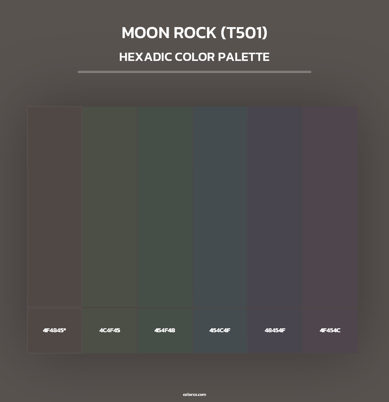 Moon Rock (T501) - Hexadic Color Palette