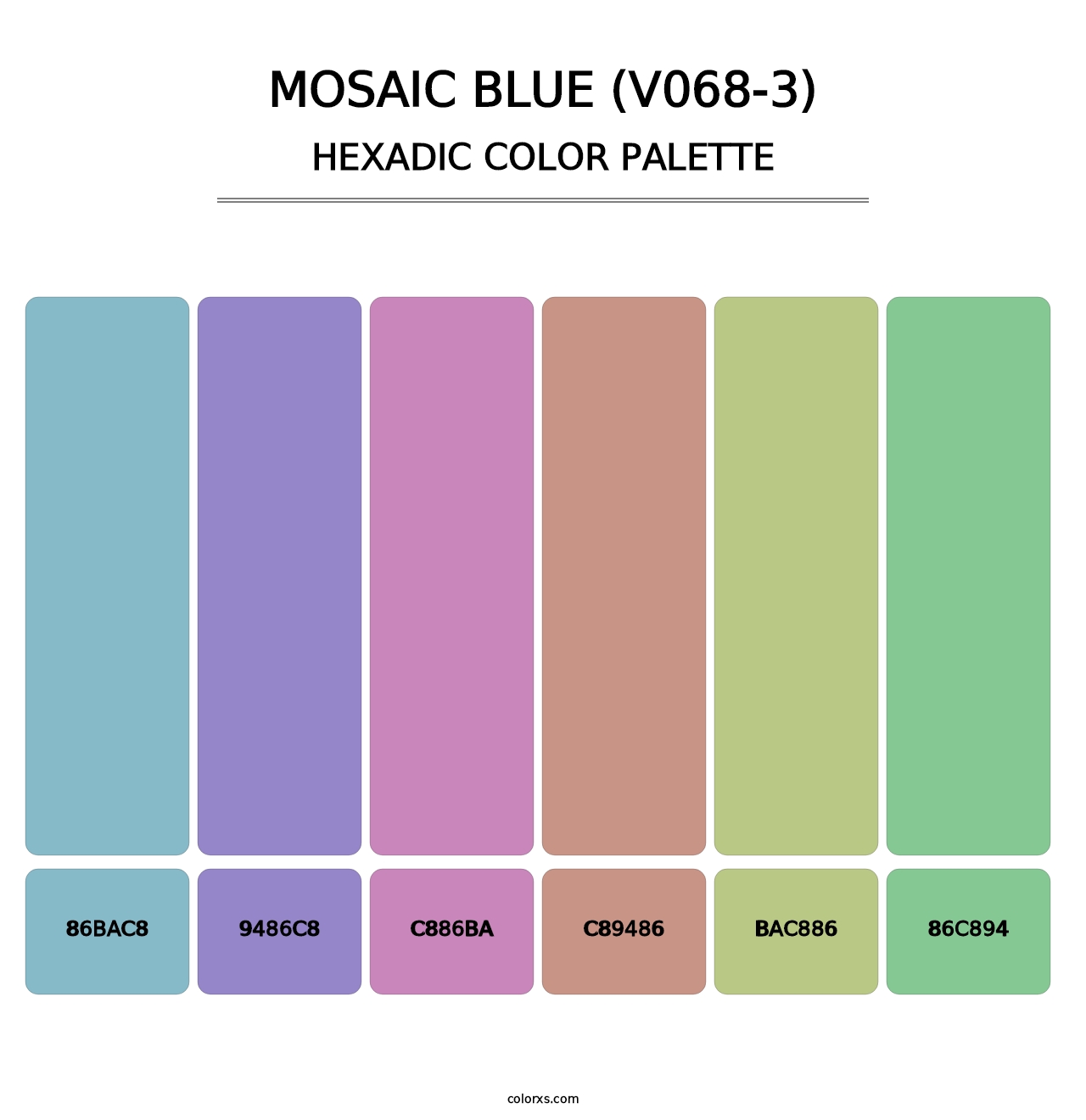 Mosaic Blue (V068-3) - Hexadic Color Palette