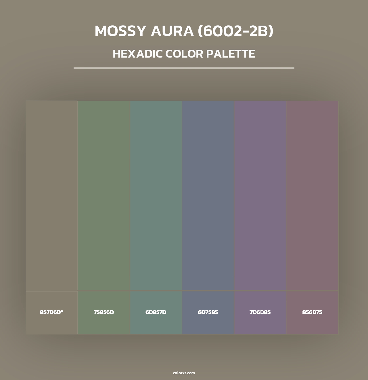 Mossy Aura (6002-2B) - Hexadic Color Palette