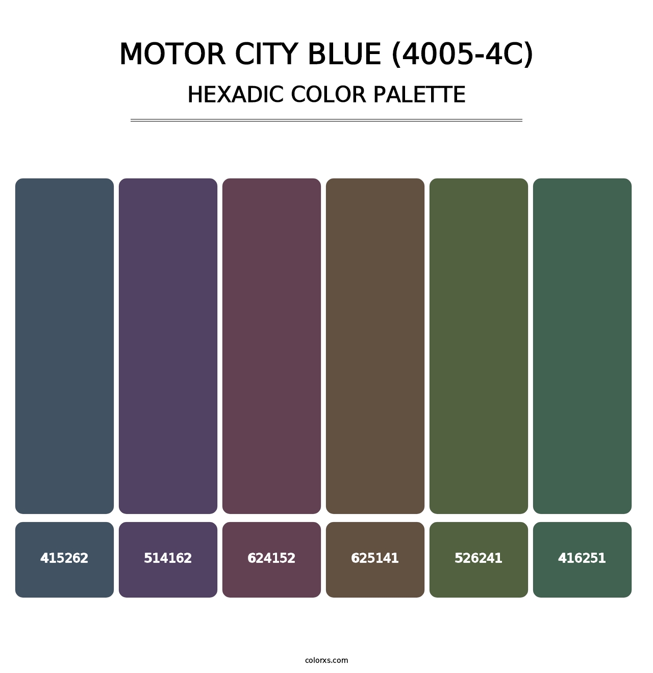 Motor City Blue (4005-4C) - Hexadic Color Palette