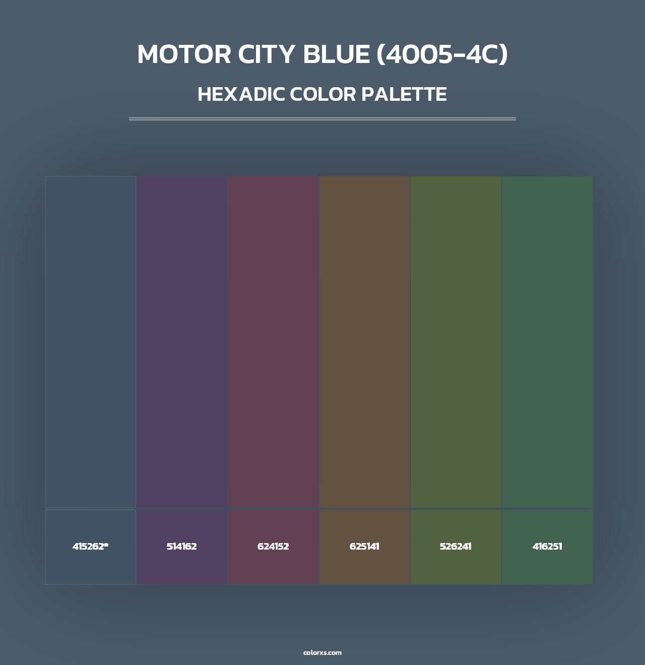 Motor City Blue (4005-4C) - Hexadic Color Palette