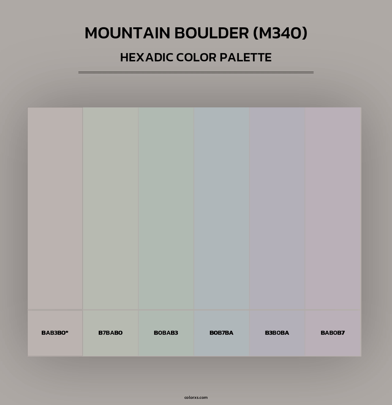 Mountain Boulder (M340) - Hexadic Color Palette