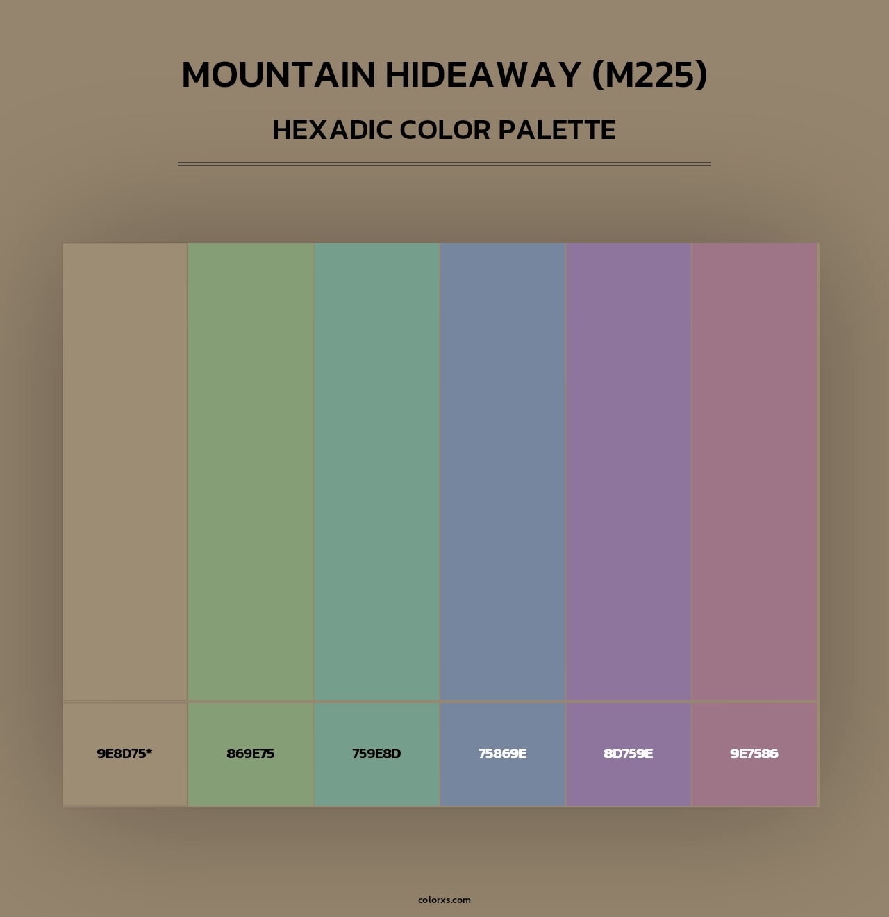 Mountain Hideaway (M225) - Hexadic Color Palette