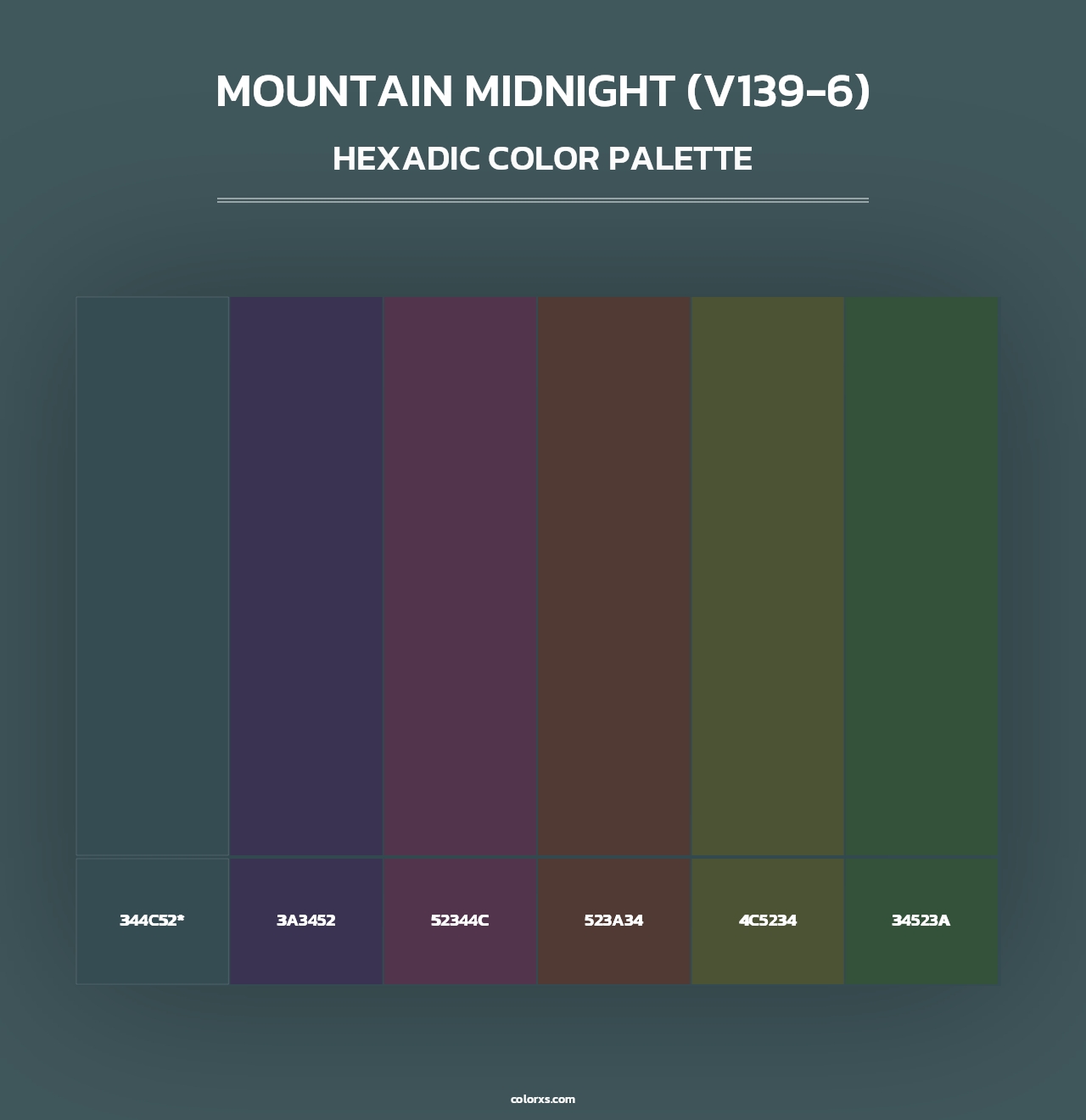 Mountain Midnight (V139-6) - Hexadic Color Palette