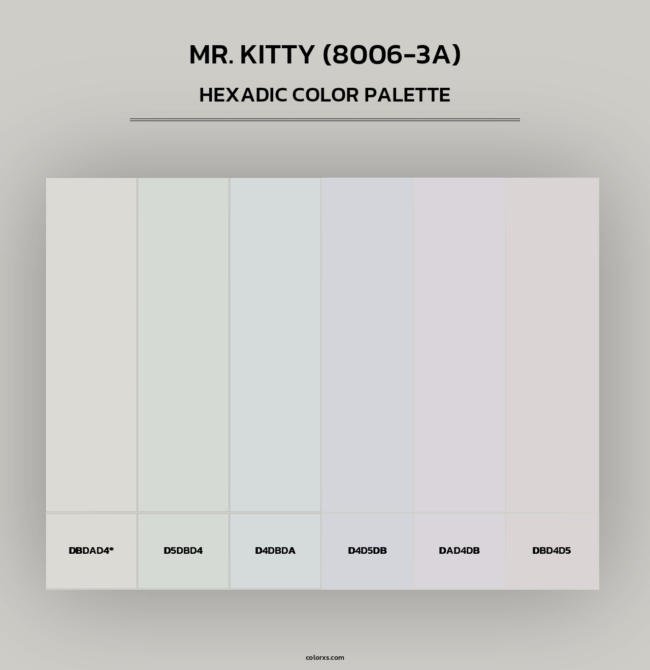 Mr. Kitty (8006-3A) - Hexadic Color Palette