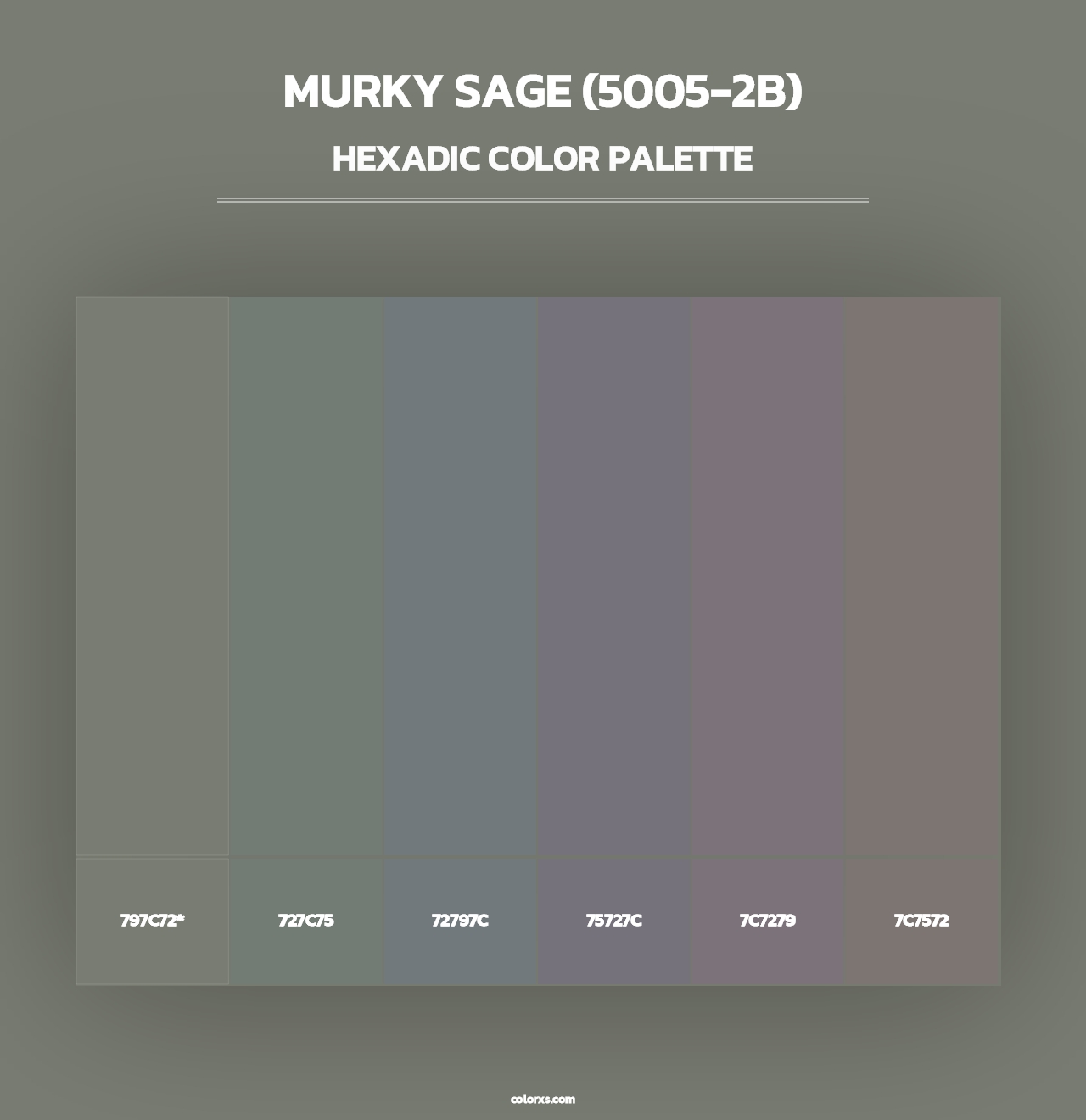 Murky Sage (5005-2B) - Hexadic Color Palette