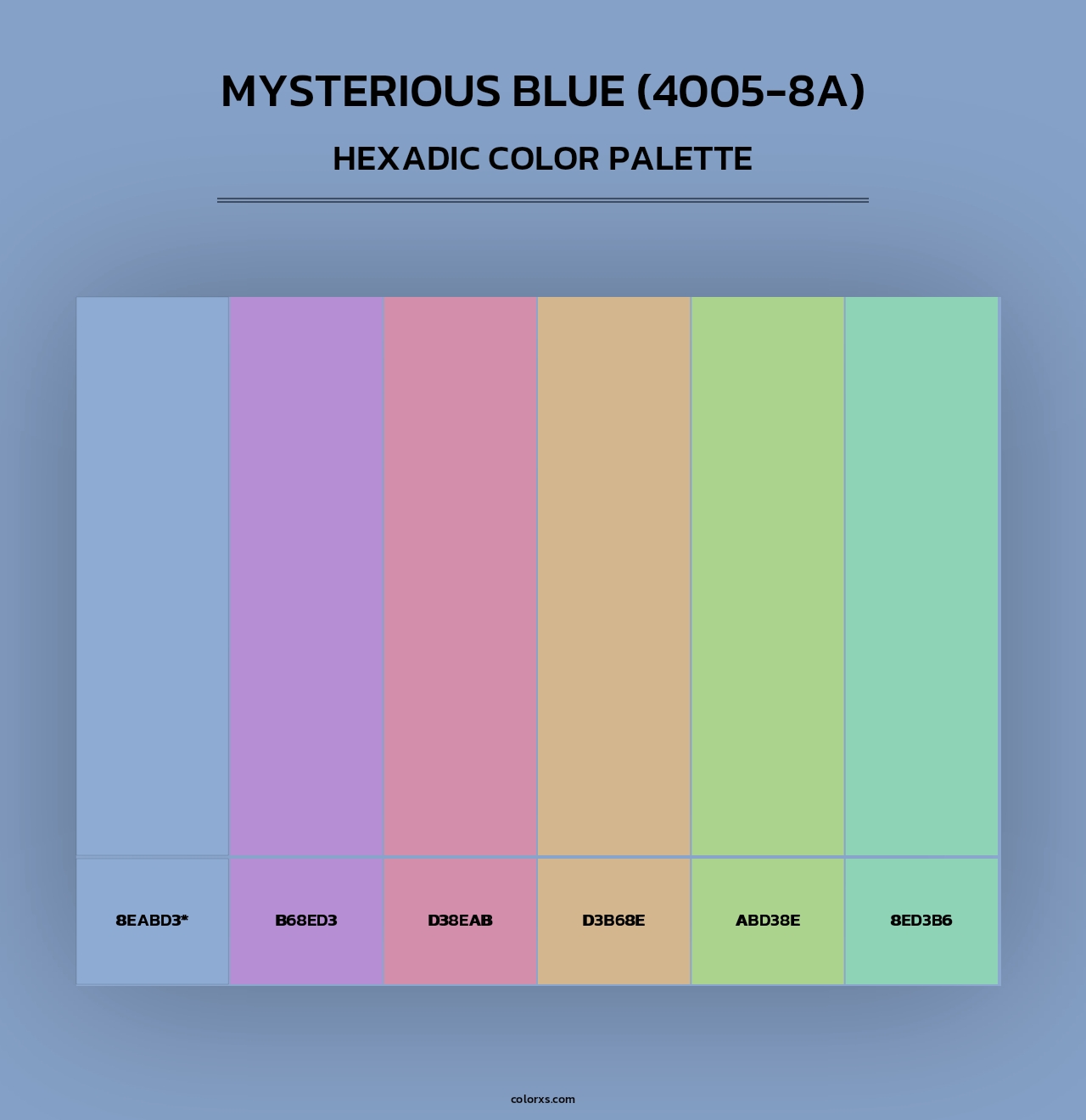 Mysterious Blue (4005-8A) - Hexadic Color Palette