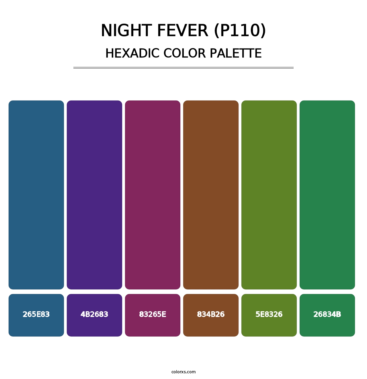 Night Fever (P110) - Hexadic Color Palette