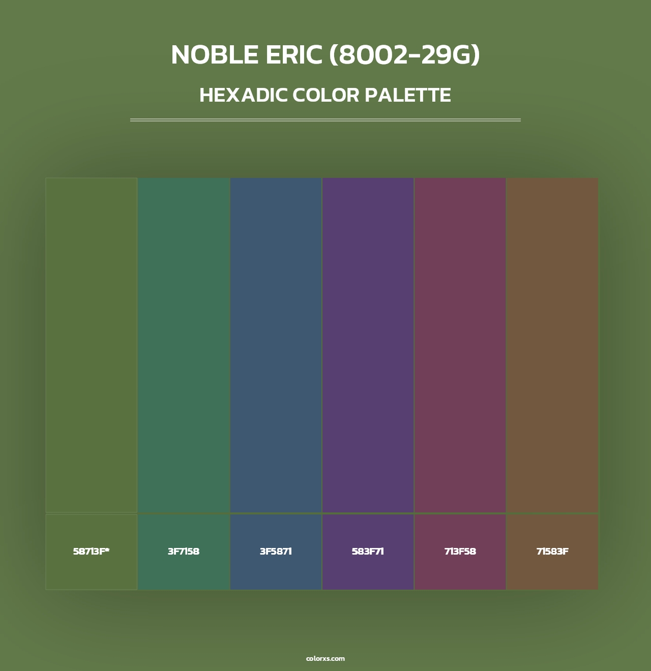 Noble Eric (8002-29G) - Hexadic Color Palette