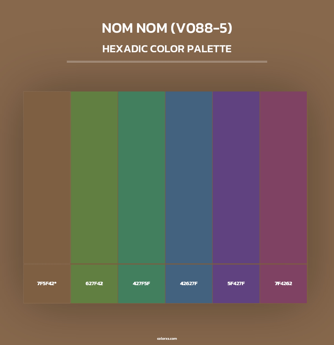 Nom Nom (V088-5) - Hexadic Color Palette