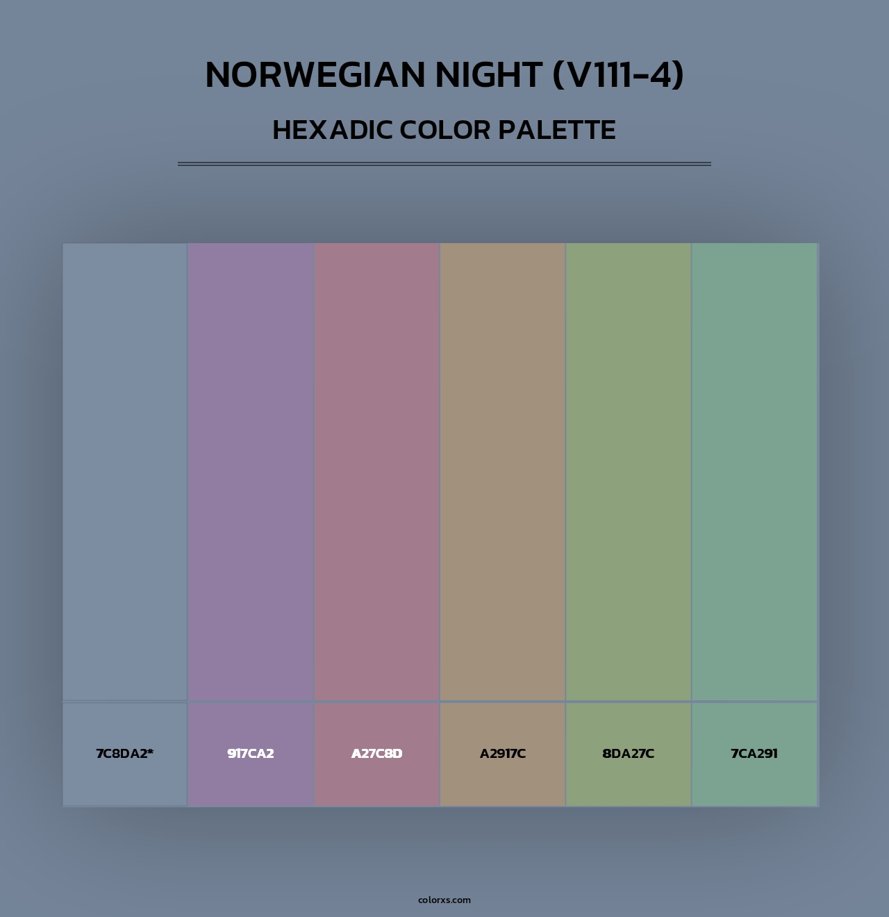 Norwegian Night (V111-4) - Hexadic Color Palette