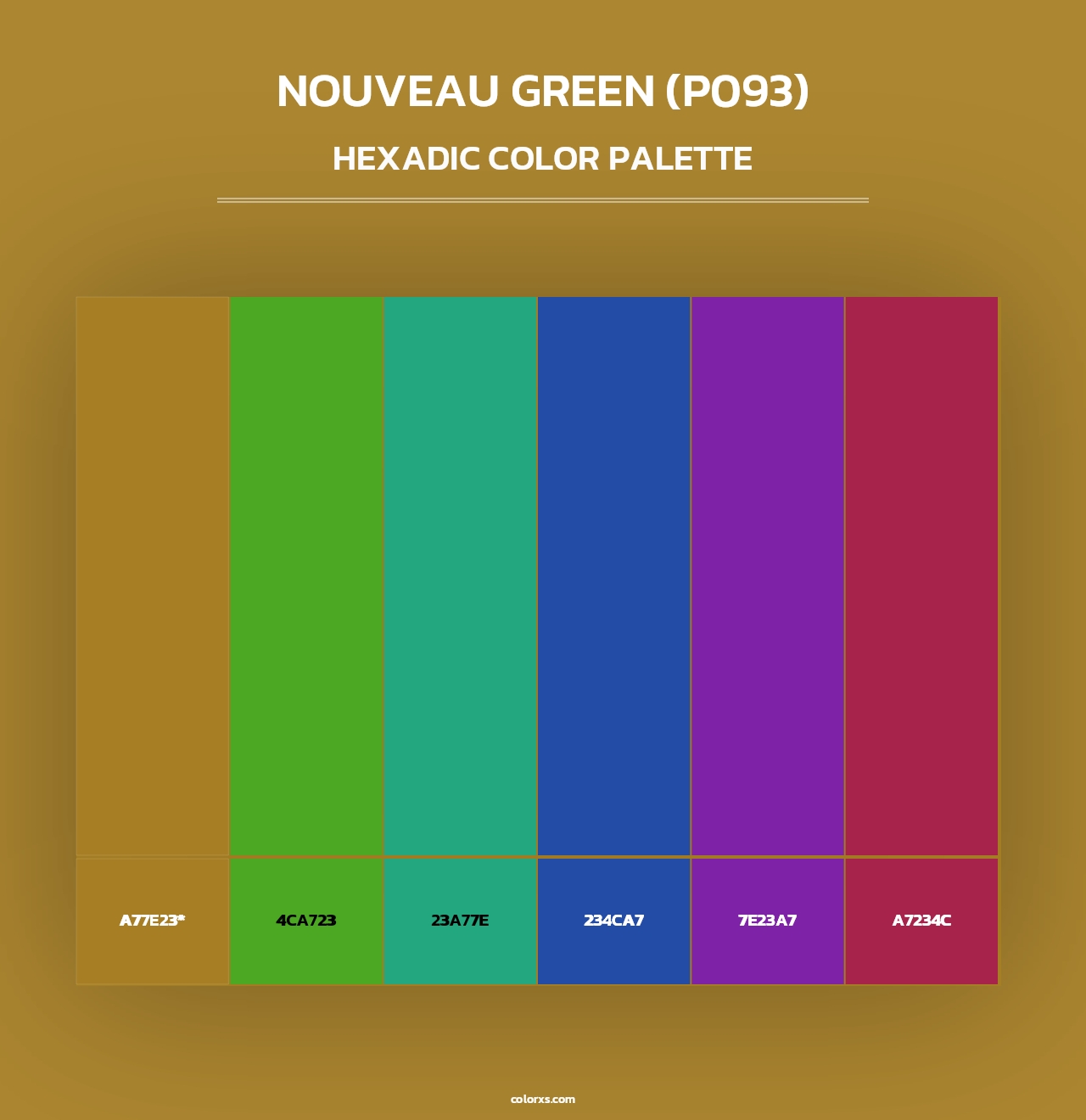 Nouveau Green (P093) - Hexadic Color Palette
