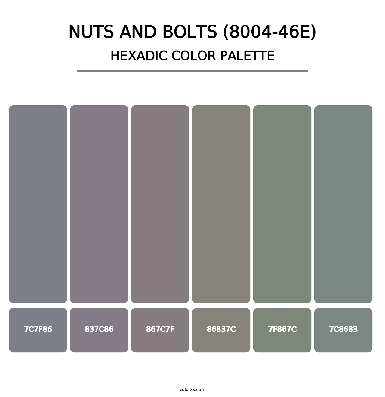 Nuts and Bolts (8004-46E) - Hexadic Color Palette