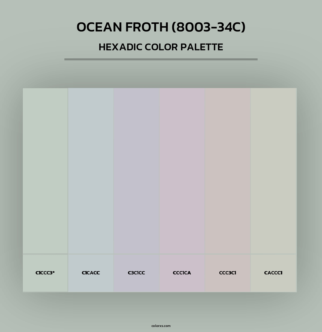 Ocean Froth (8003-34C) - Hexadic Color Palette
