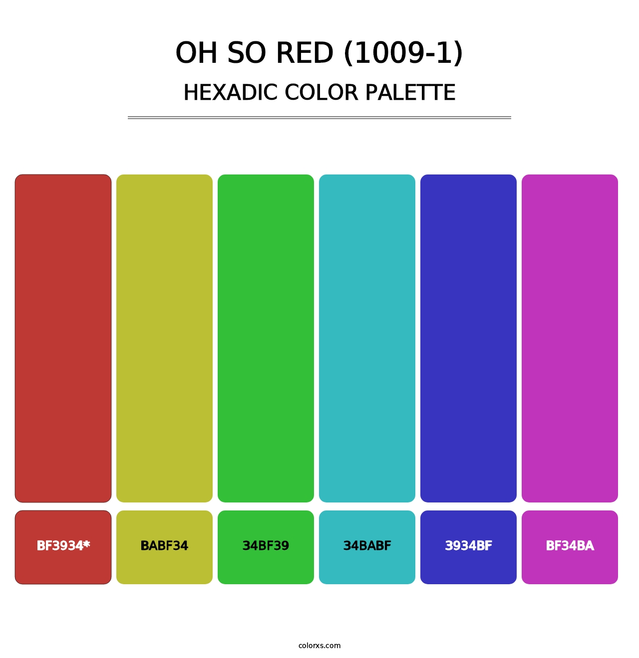 Oh So Red (1009-1) - Hexadic Color Palette