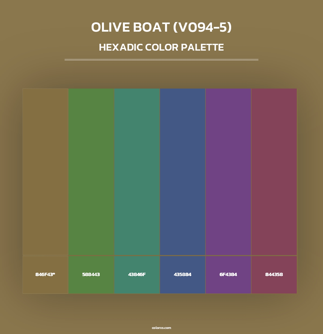 Olive Boat (V094-5) - Hexadic Color Palette