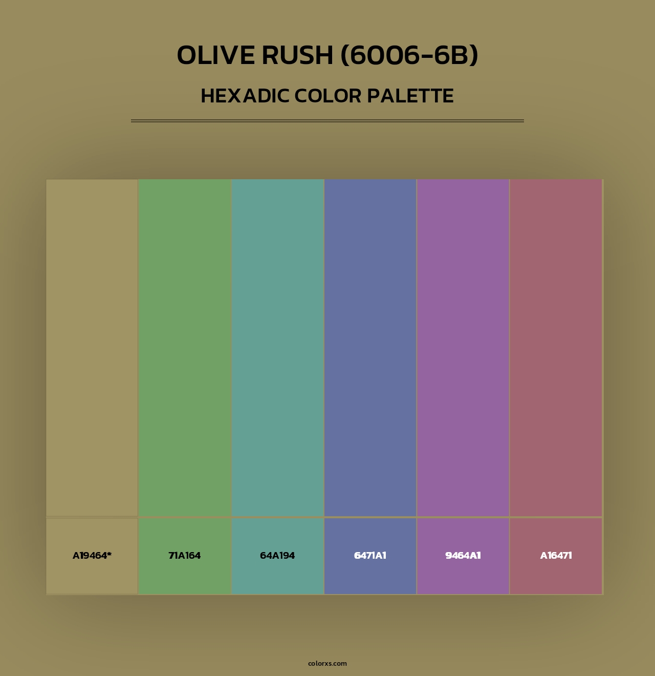 Olive Rush (6006-6B) - Hexadic Color Palette