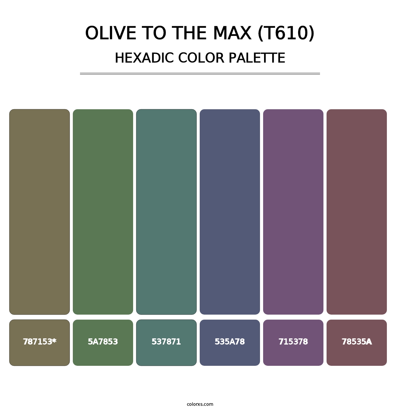 Olive to the Max (T610) - Hexadic Color Palette